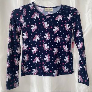 NWT Girls Super Soft Unicorn Long Sleeve Shirt -ADORABLE- Navy Blue, Pink, Teal